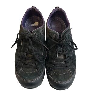 Dansko Paisley Waterproof Suede Shoes Black Purple Walking Hiking Comfort Sz 39
